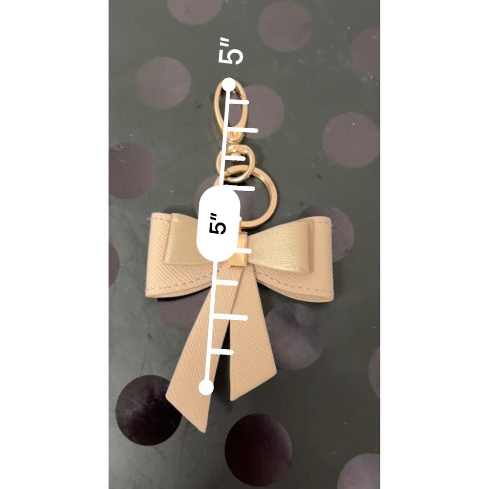 Bow Keychain Bag Charm Blush Pink Gold - Picture 2 of 2